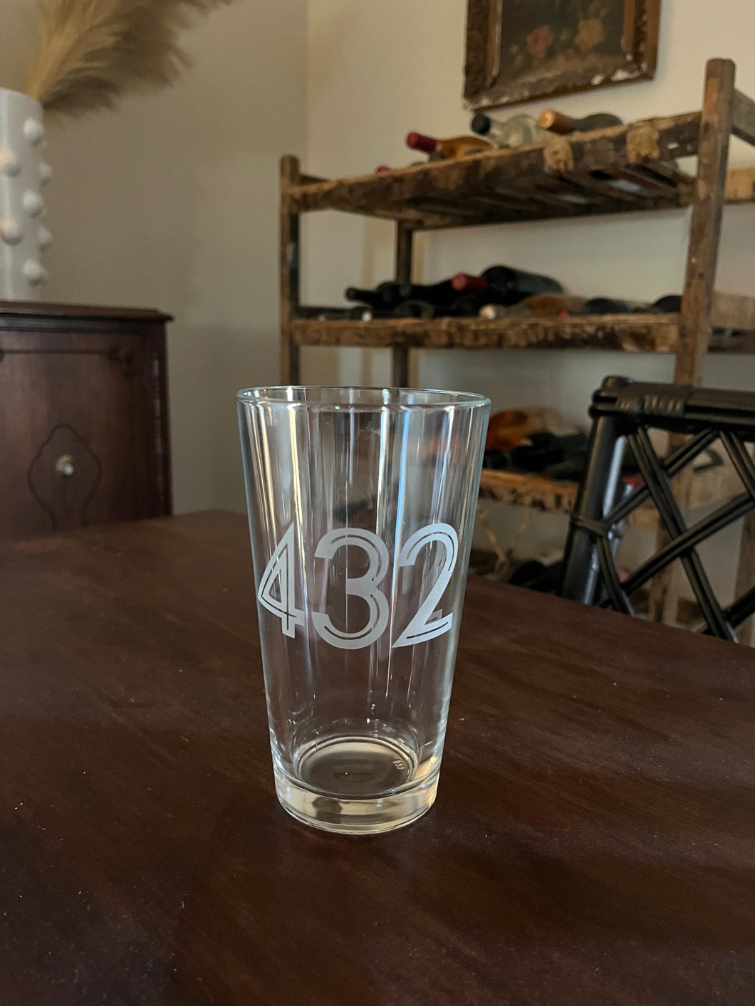 432 Etched PINT Glass