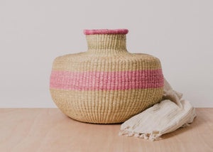 Striped Soft Pink Grass Pot