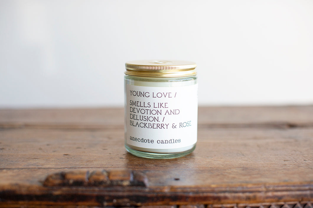 Young Love (Blackberry & Rose) Glass Jar Candle