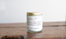 Load image into Gallery viewer, Flannel &amp; Fedoras (Oakmoss &amp; Amber) Glass Jar Candle
