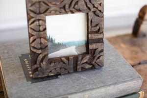 4x4 Carved Wood Photo Frame