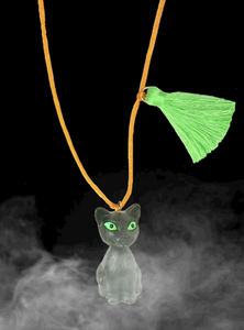 "Black Cat' with Glow in the Dark Eyes Necklace