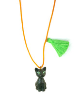 Load image into Gallery viewer, &quot;Black Cat&#39; with Glow in the Dark Eyes Necklace

